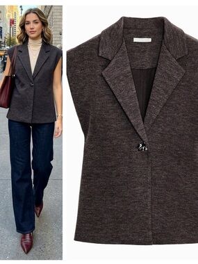 ZARA soft vest with decorative button